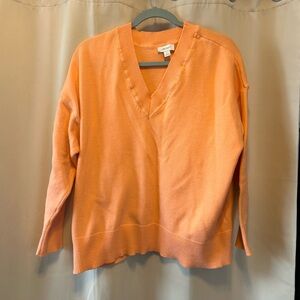 Cozy V-Neck Peach Sweater